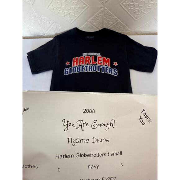 The Original HARLEM GLOBETROTTERS t-shirt Size small Champion Navy - Picture 9 of 9